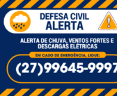 AVISO DA DEFESA CIVIL – CONDIÇÕES METEOROLÓGICAS ADVERSAS