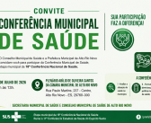 Prefeitura de Alto Rio Novo convida a população para a Conferência Municipal de Saúde