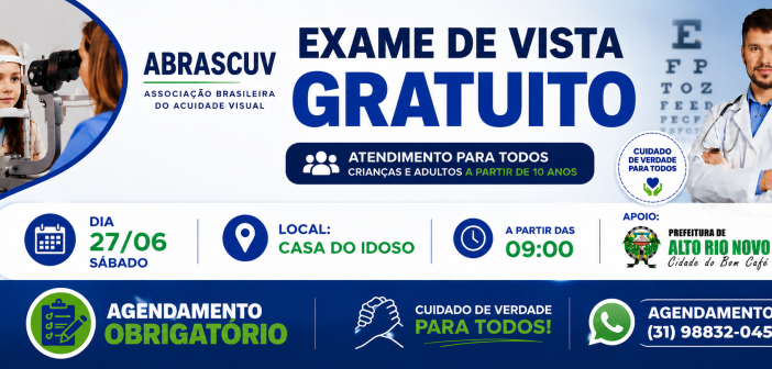 Prefeitura de Alto Rio Novo promove exame de vista gratuito para a população